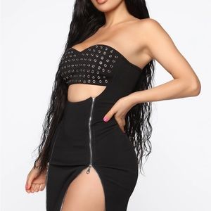 Stare longer grommet mini dress